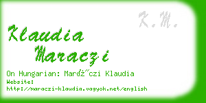 klaudia maraczi business card